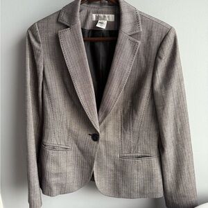 Nine West Black and White Herringbone Blazer